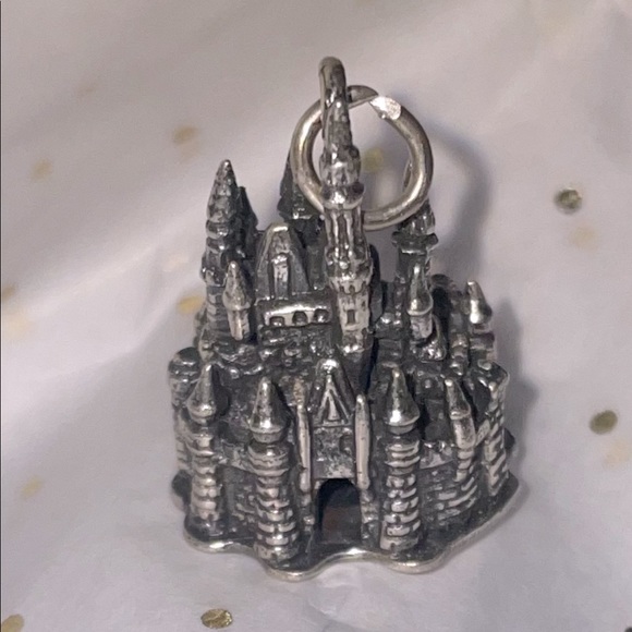 Disney Jewelry - Disney Collectible Magic Kingdom Castle Charm Pendant Necklace Princess Silver